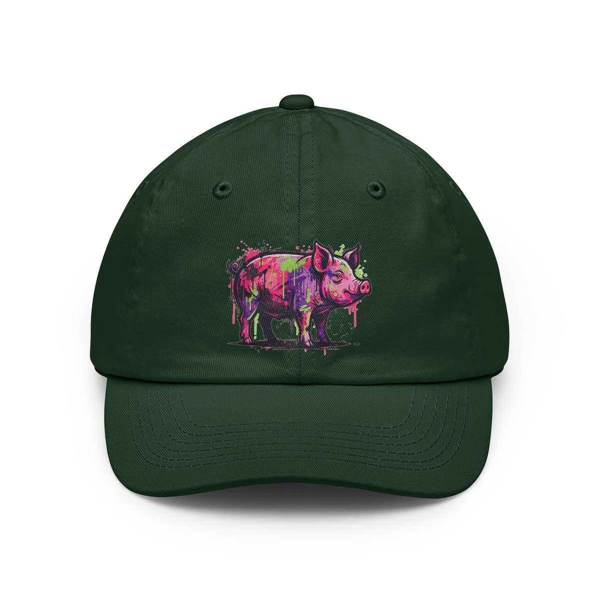 Color: Forest Green | Barnyard Pig Dad Hat