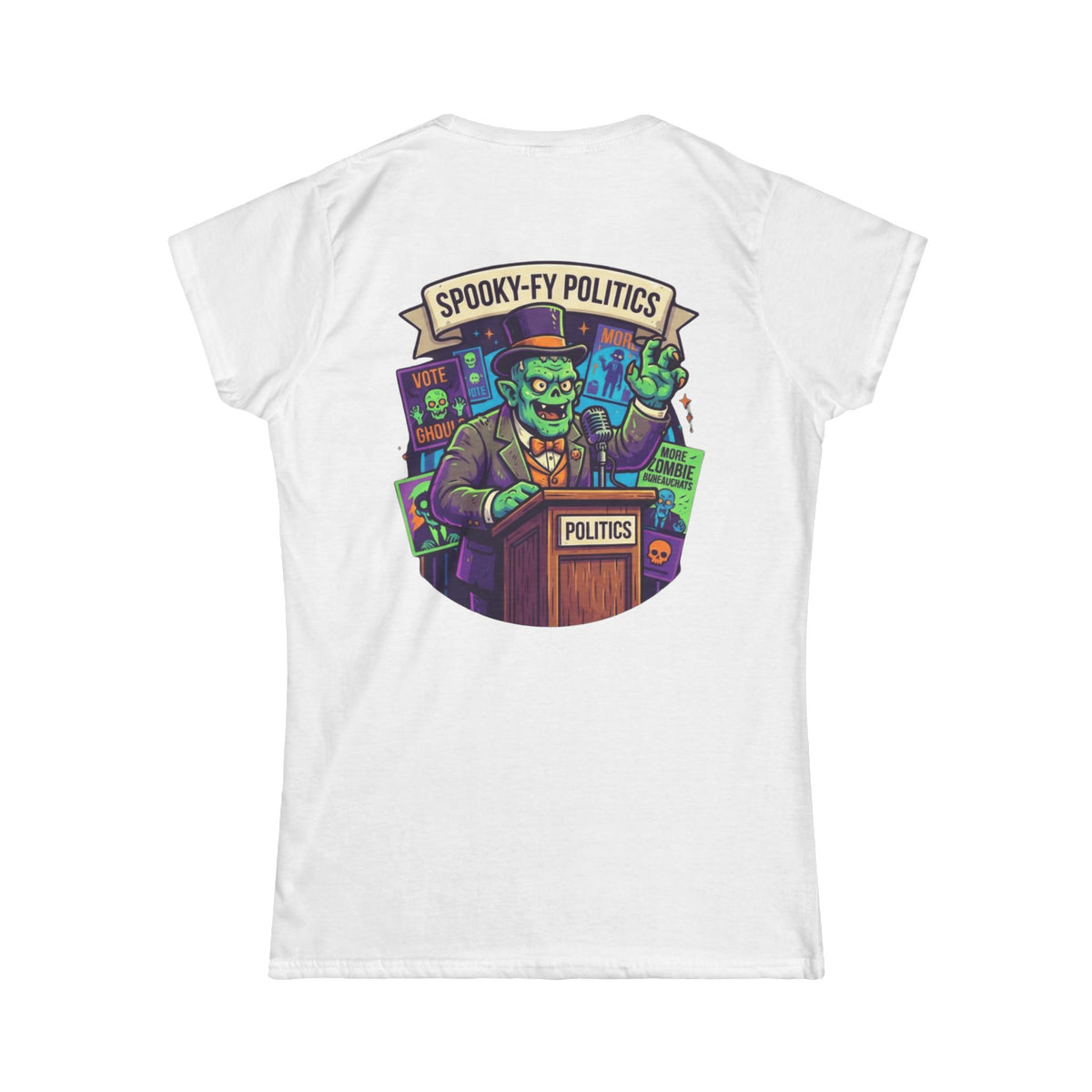 Color: White | Spooky-Fy Politics Women's Tee