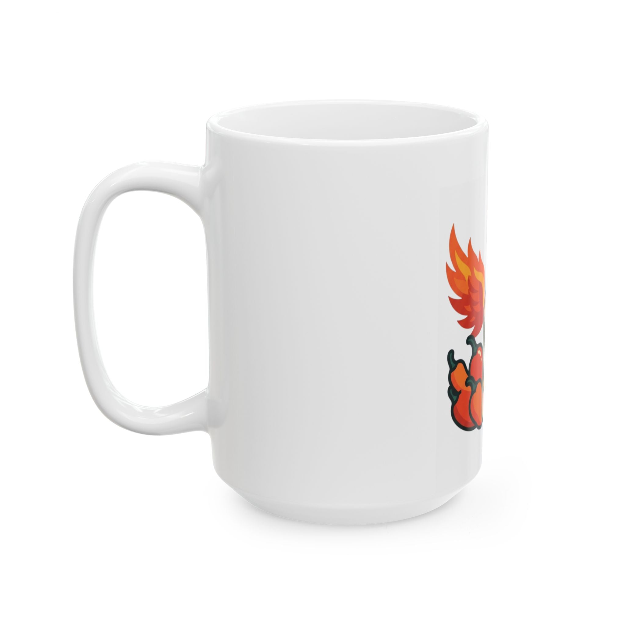 "Burns Coming Out" White Ceramic Mug — Graphic