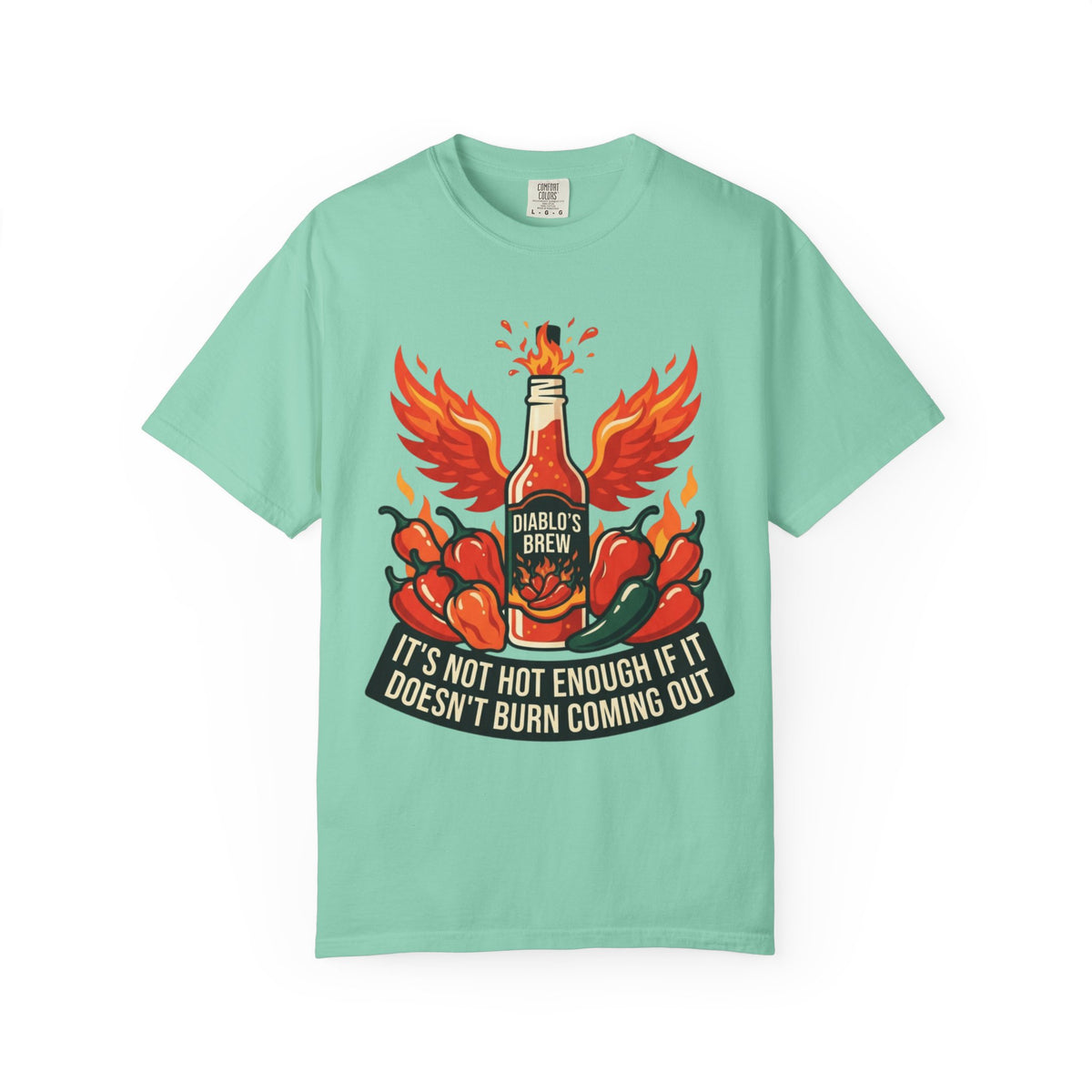 Color: Island Reef | Burns Coming Out Unisex Garment-Dyed Tee