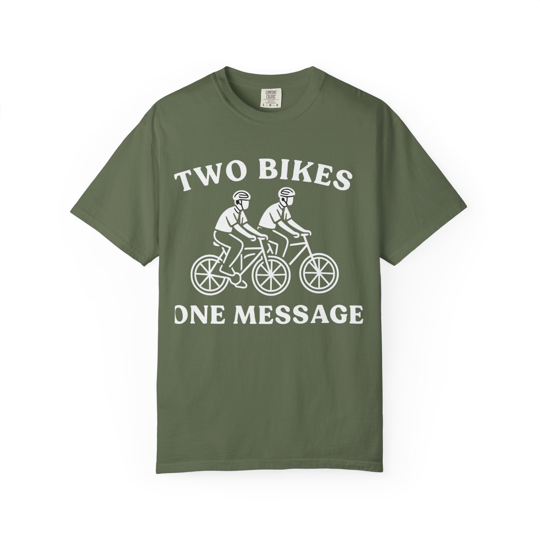 "Two Bikes, One Message" Unisex Garment-Dyed T-shirt