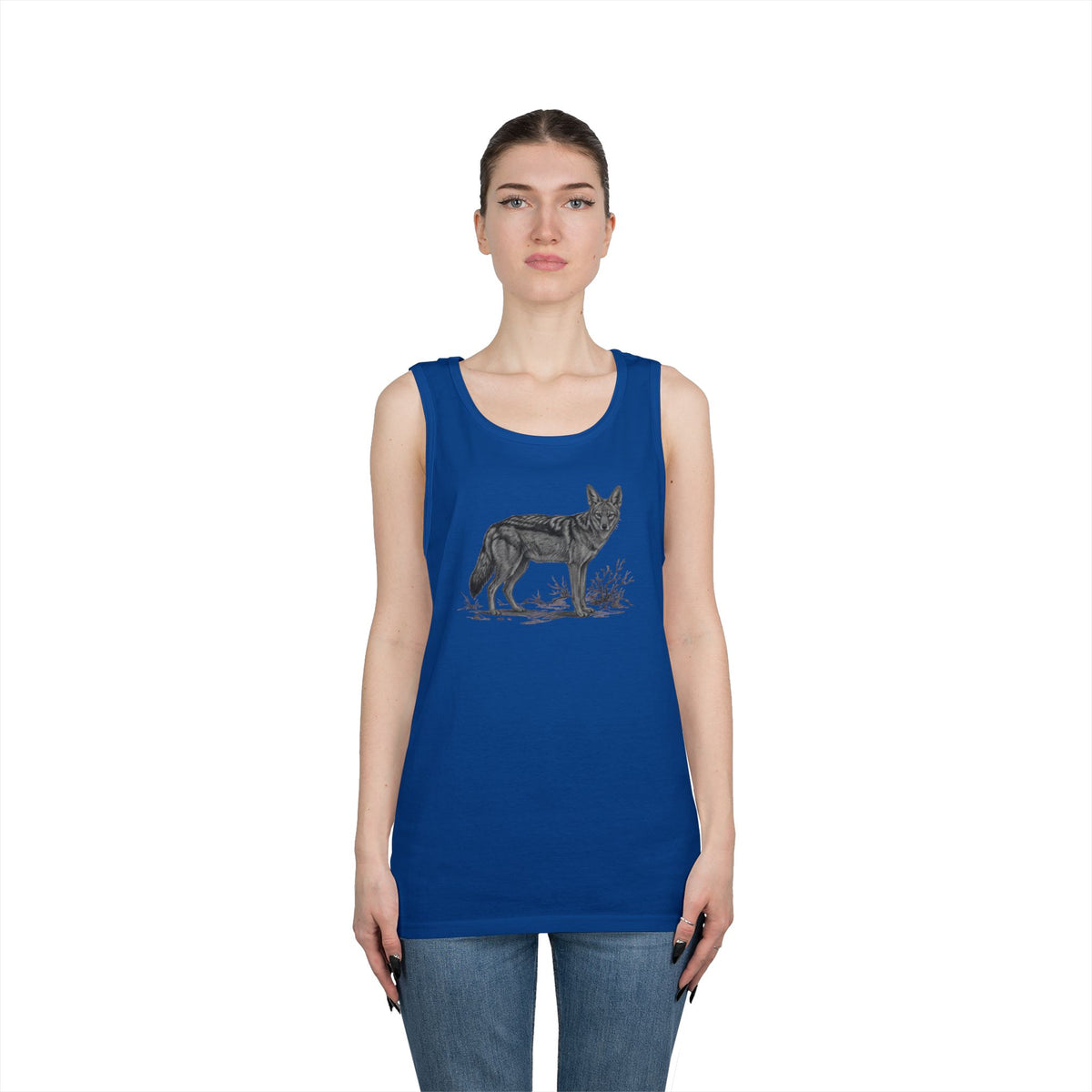 "Pencil Sketch Art Coyote" Tank Top