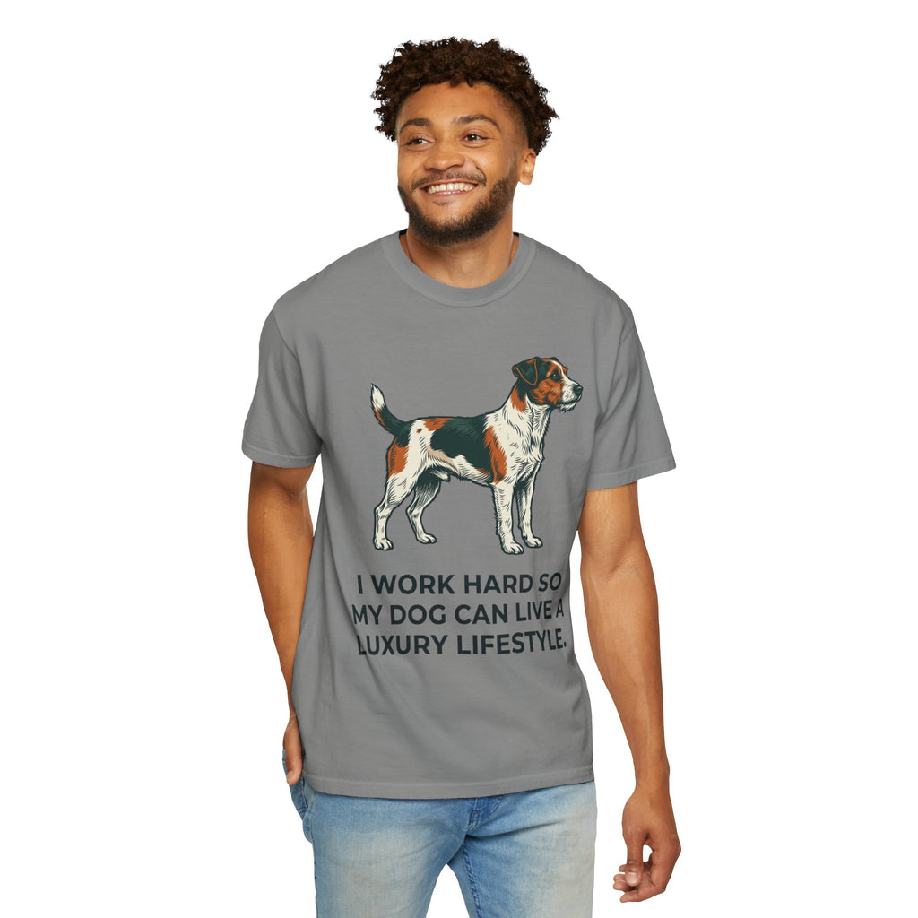 "I Work Hard -1" Unisex Garment-Dyed T-shirt