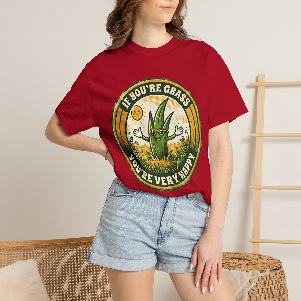 "If You're Grass You're Very Happy" Unisex Garment-Dyed Tee