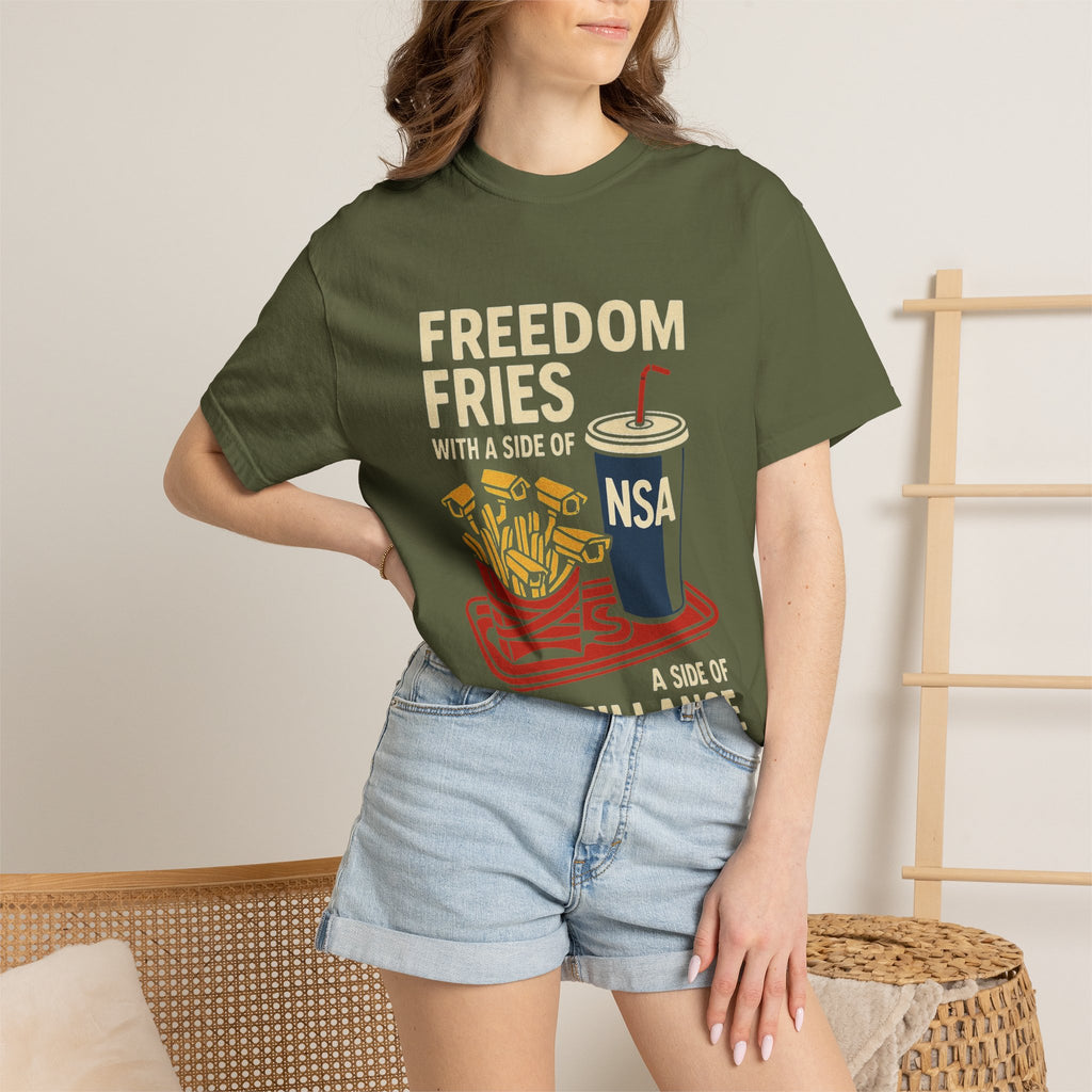 "Freedom Fries (With Extra Eyes)" Unisex Garment-Dyed T-shirt