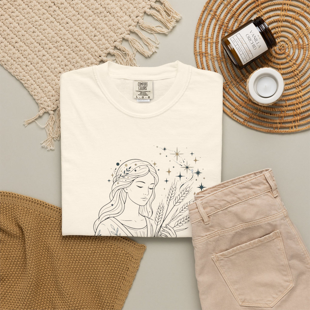 "Virgo The Wheat Maiden" Unisex Garment-Dyed Tee