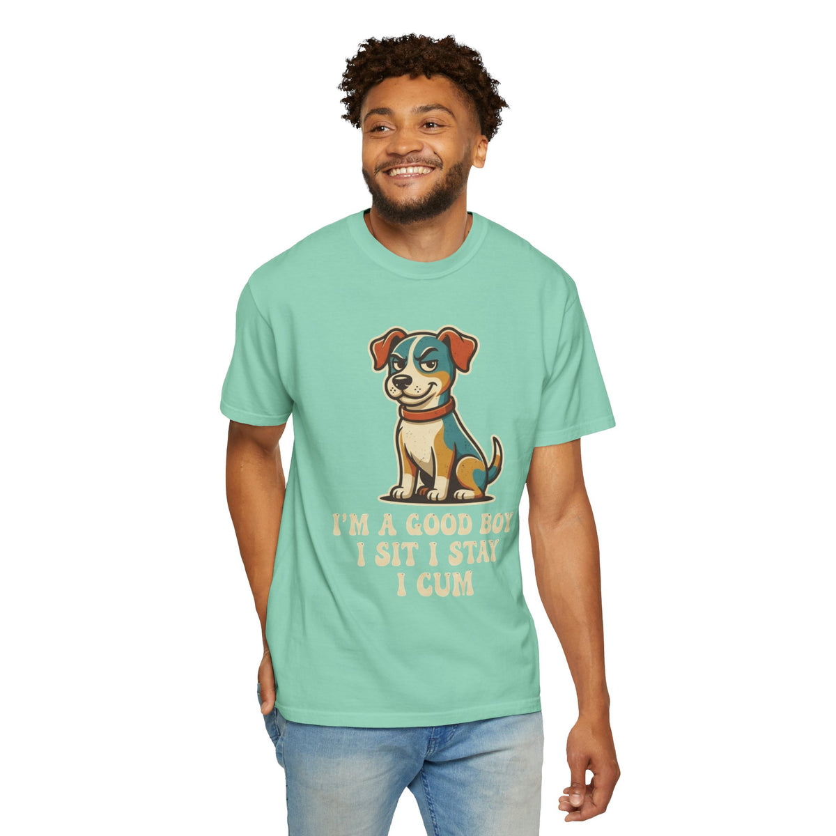Color: Island Reef | I'm A Good Boy Unisex Garment-Dyed Tee