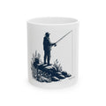 "Fishing" White Ceramic Mug