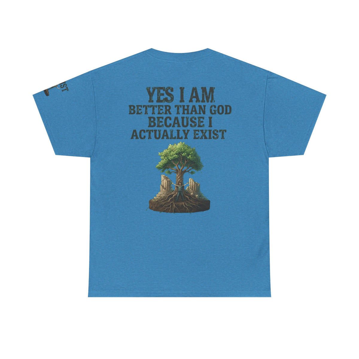 Color: Heather Sapphire | I Exist Premium Graphic Tee