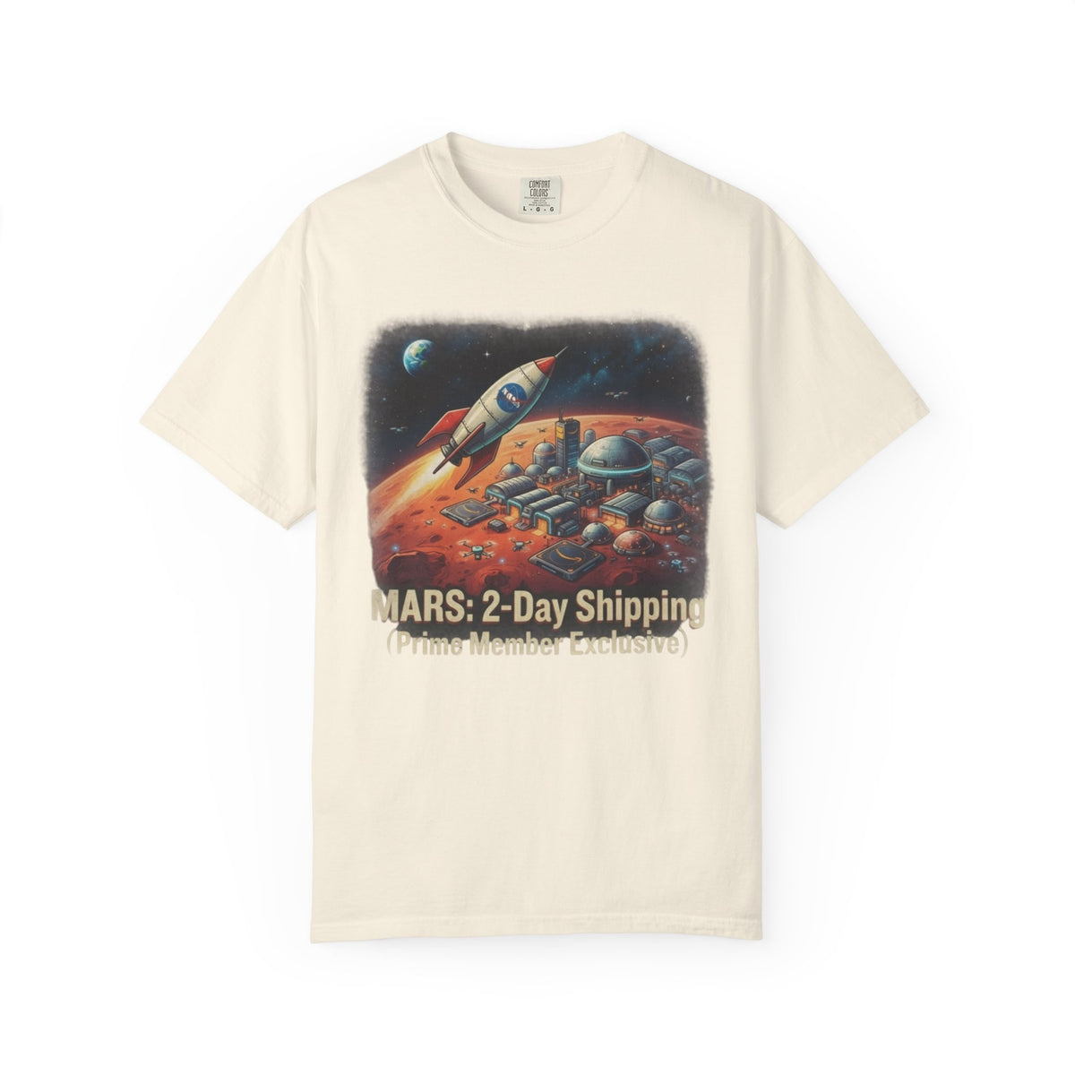 Color: Ivory | Mars 2 Day Shipping Unisex Garment-Dyed Tee