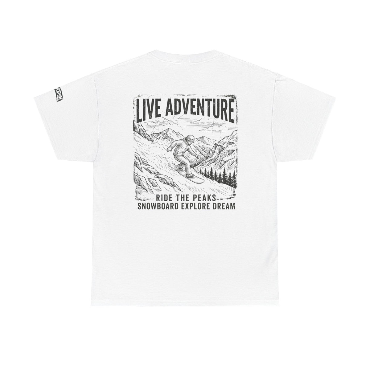 Color: White | Live Adventure - Snowboard Premium Graphic Tee