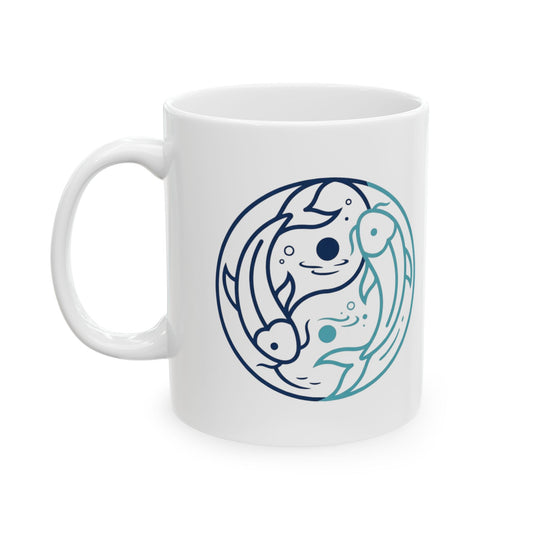"Yin Yang Pisces" White Ceramic Mug — Graphic