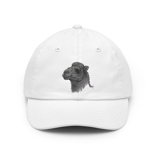Color: White | Pencil Sketch Art Camel Dad Hat — Graphic