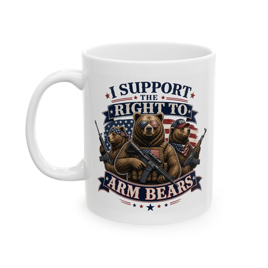"Armed Bears" White Ceramic Mug
