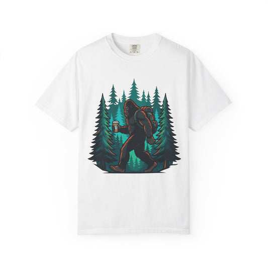 Color: White | Bigfoot-Sasquatch (North America) Unisex Garment-Dyed Tee