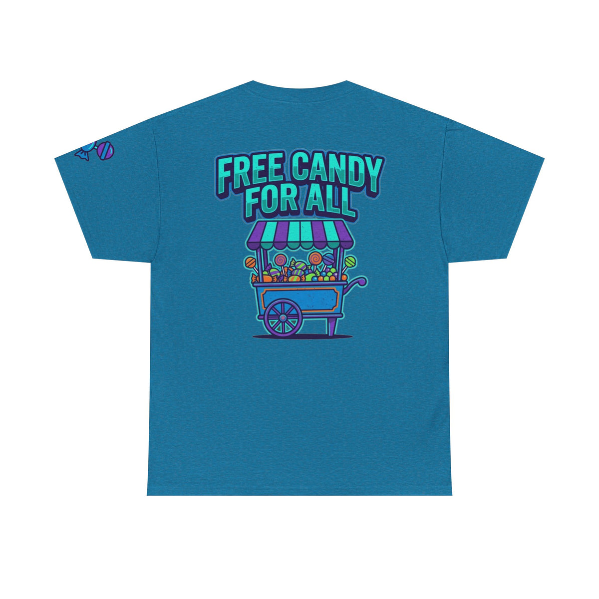 Color: Antique Sapphire | Free Candy For All Premium Graphic Tee