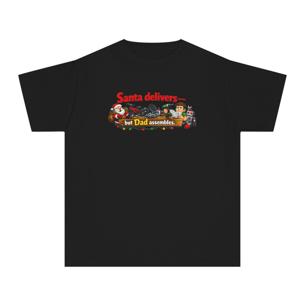 Santa's Easy Job - Dad's Assembly Hell | Youth Tee — AttitudeShirts