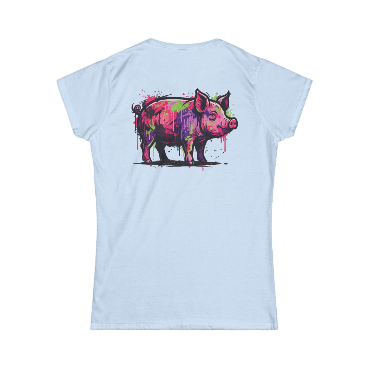 Color: Light Blue | Barnyard Pig Women's Tee