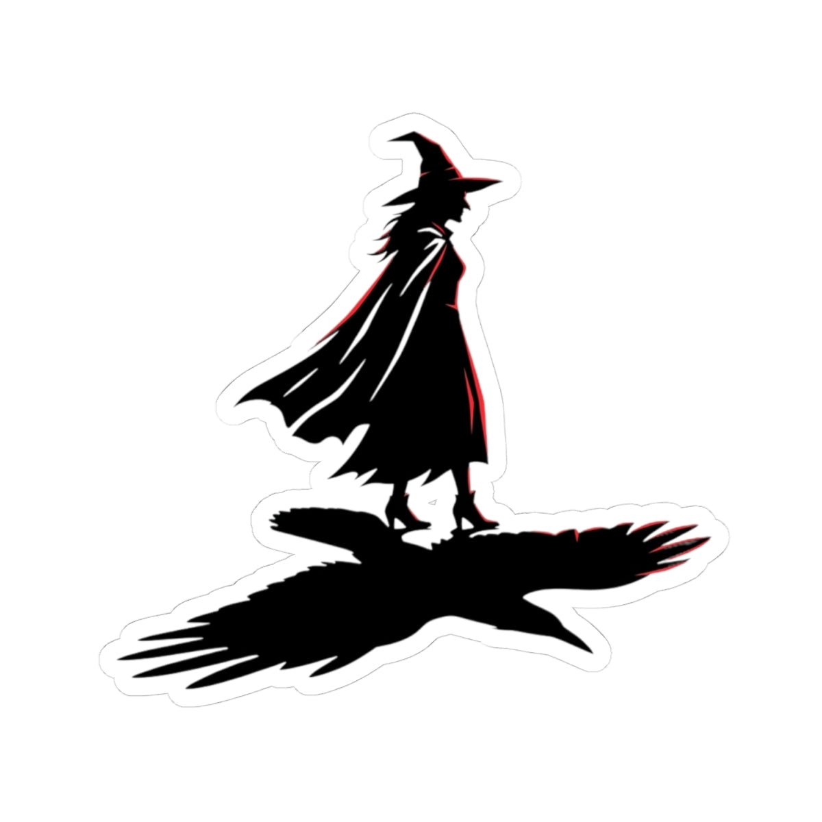 "Witch With Raven Shadow" Sticker — Main
