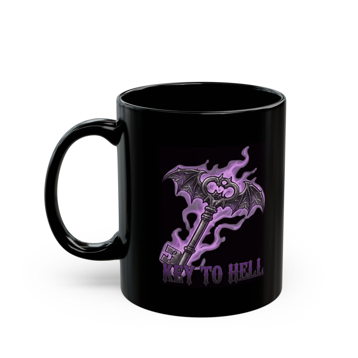 "Skeleton Key" Black Ceramic Mug