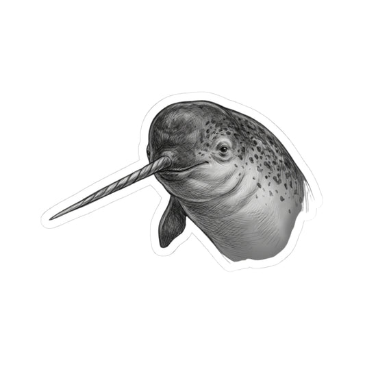 "Pencil Sketch Art Narwhal" Sticker