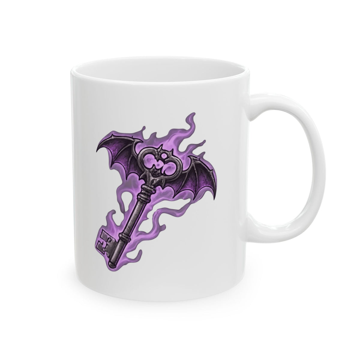"Skeleton Key" White Ceramic Mug — Graphic