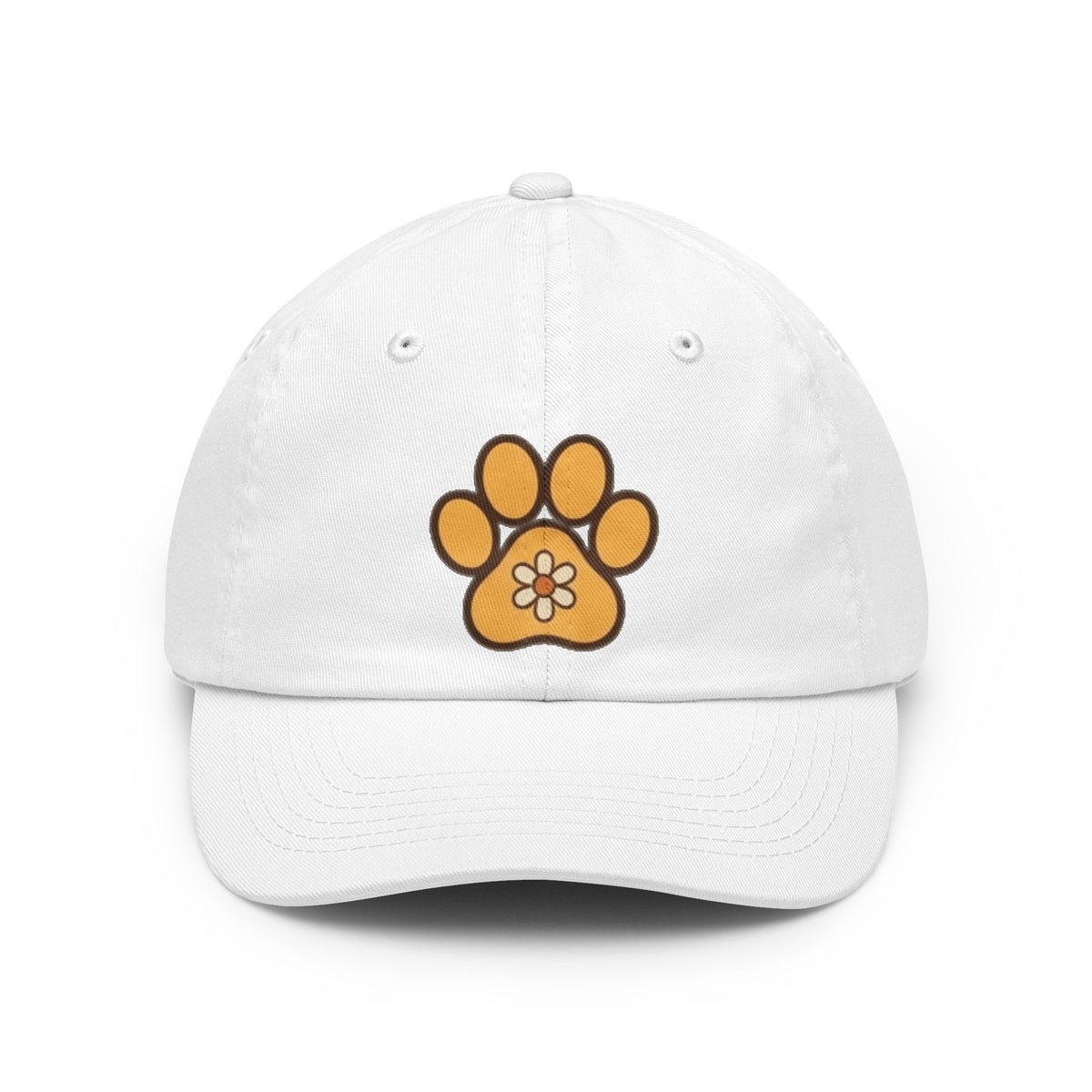 Color: White | Stay Golden & Bark On Dad Hat — Graphic