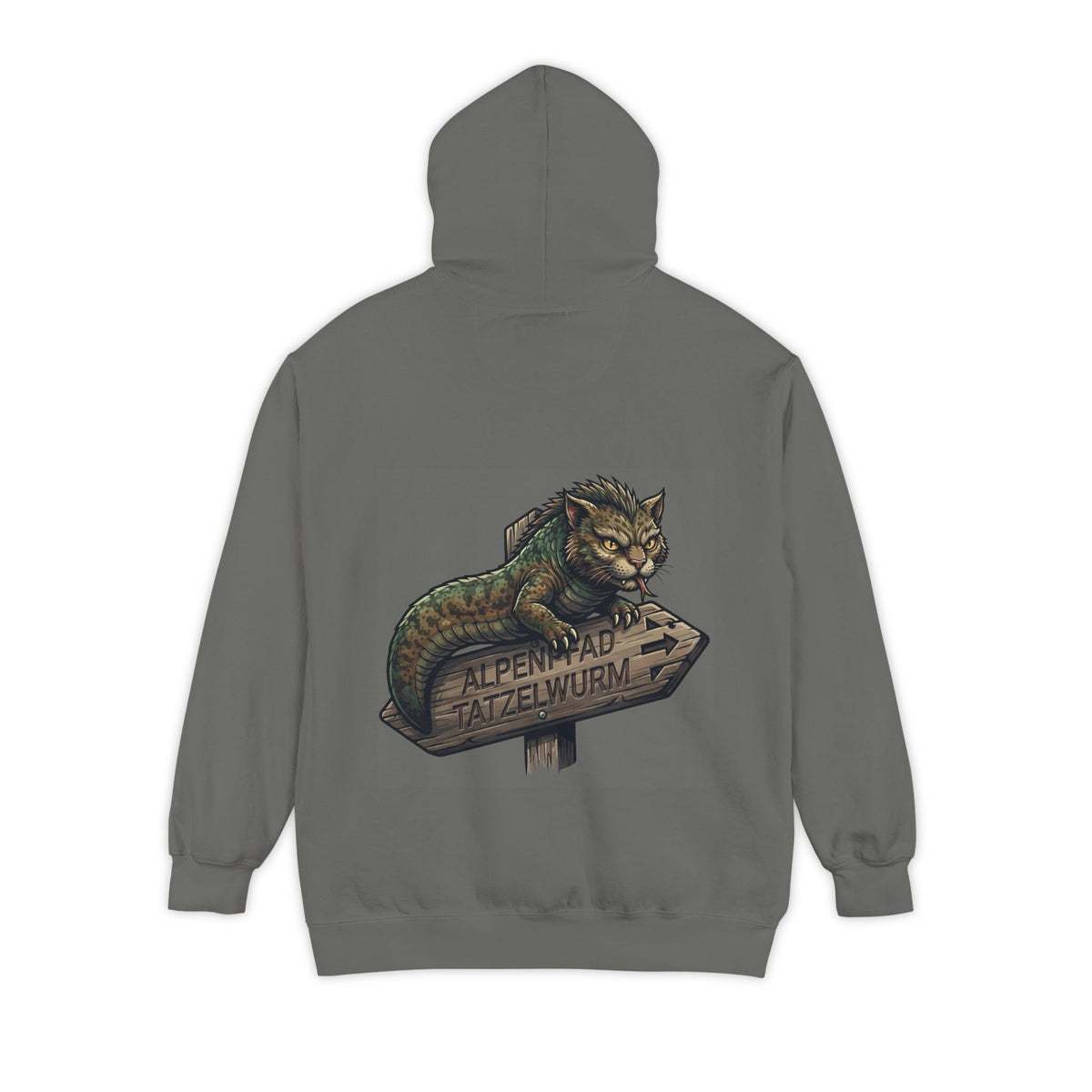 Color: Grey | Tatzelwurm (Alpine Europe) Garment-Dyed Hoodie