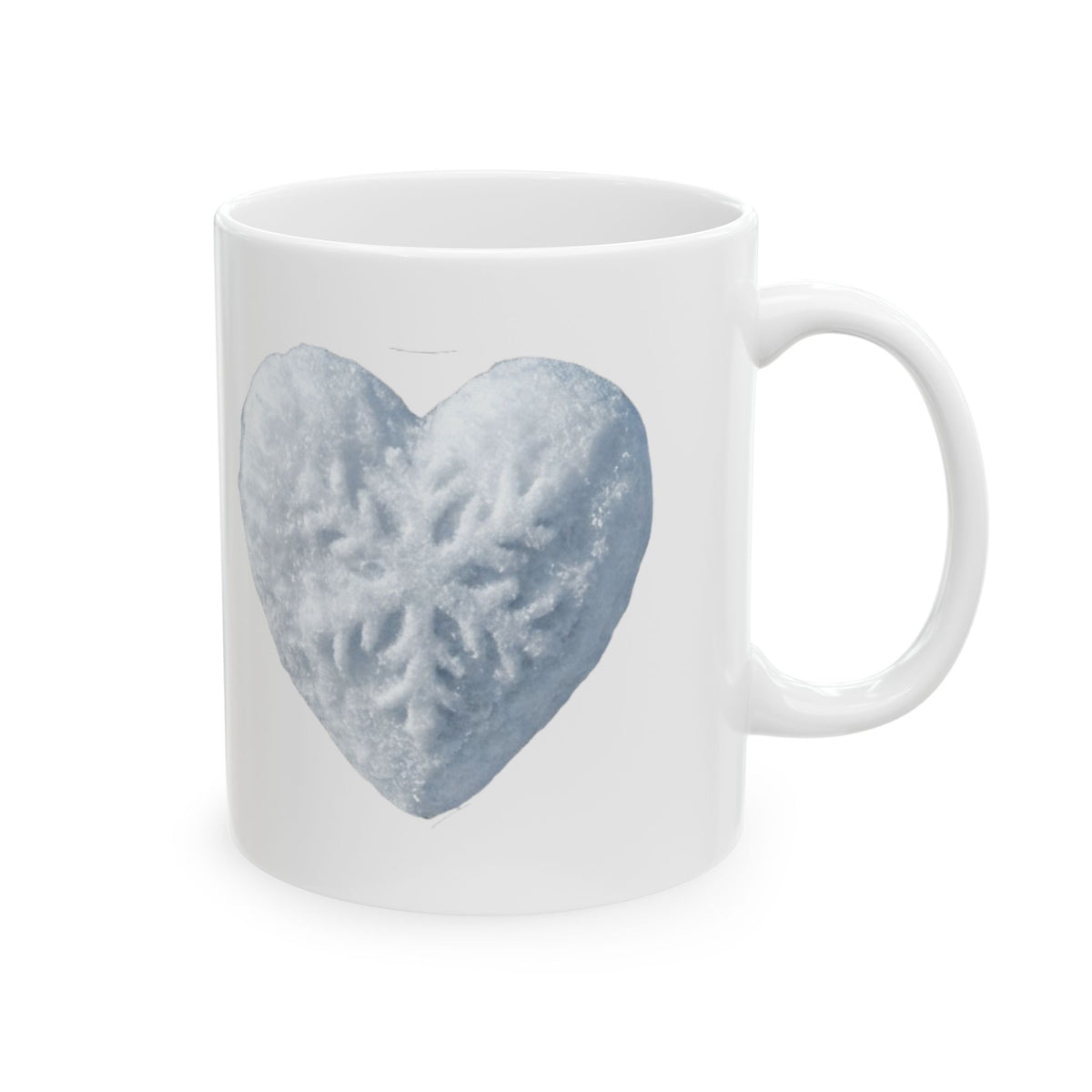 "I Love Snow" White Ceramic Mug — Graphic