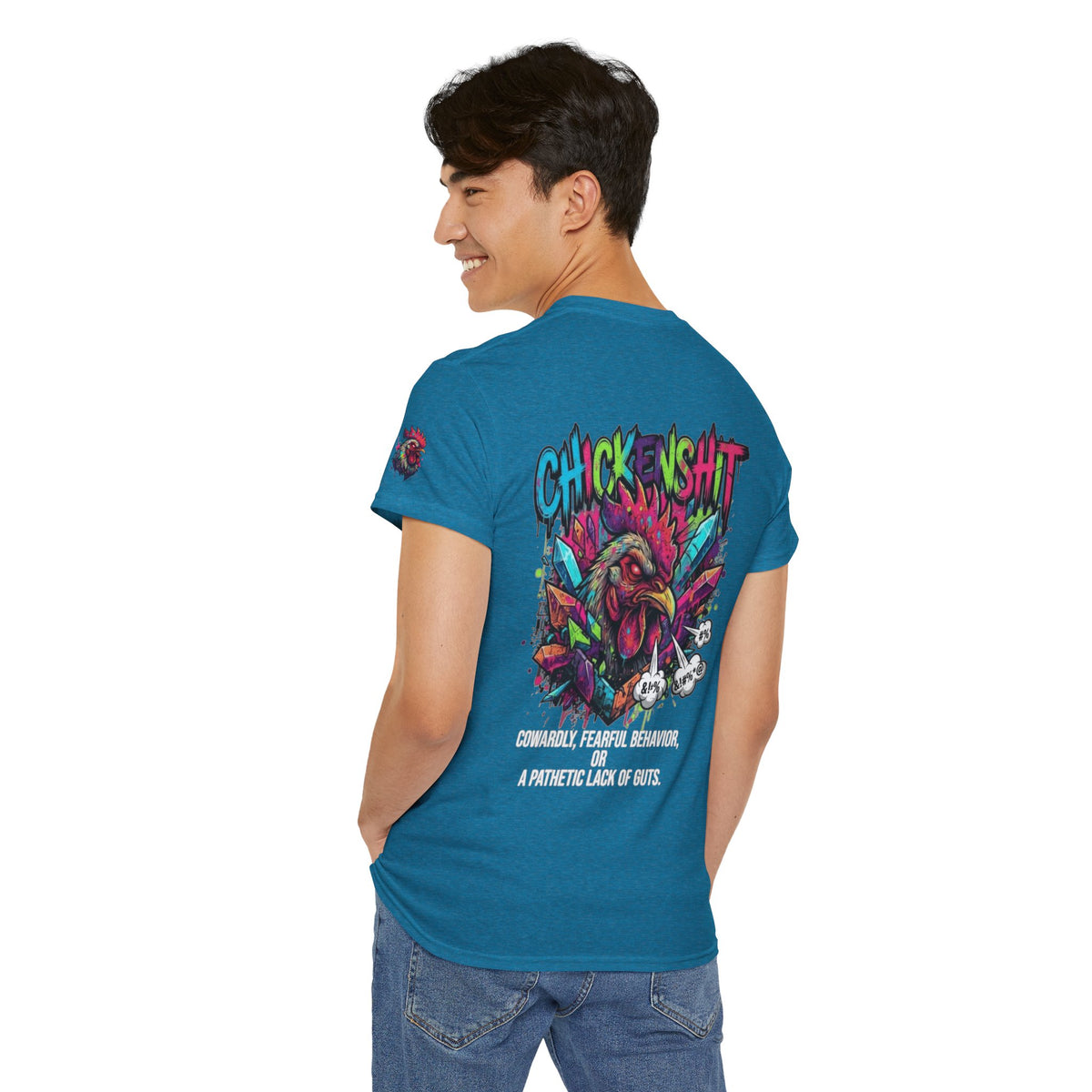 Color: Antique Sapphire | Chickenshit Premium Graphic Tee