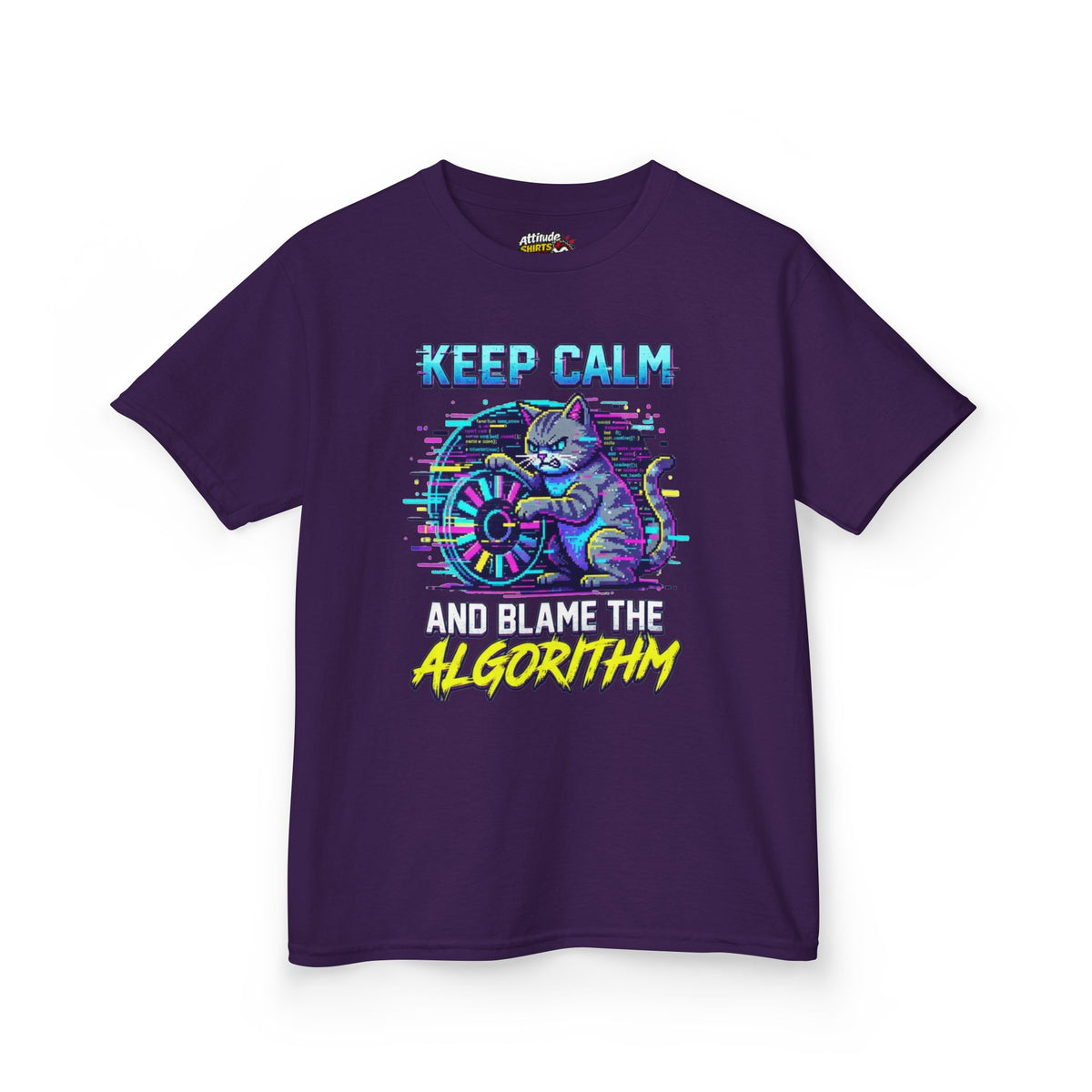Color: Purple | Keep Calm And Blame The Algorithm Kids Tee