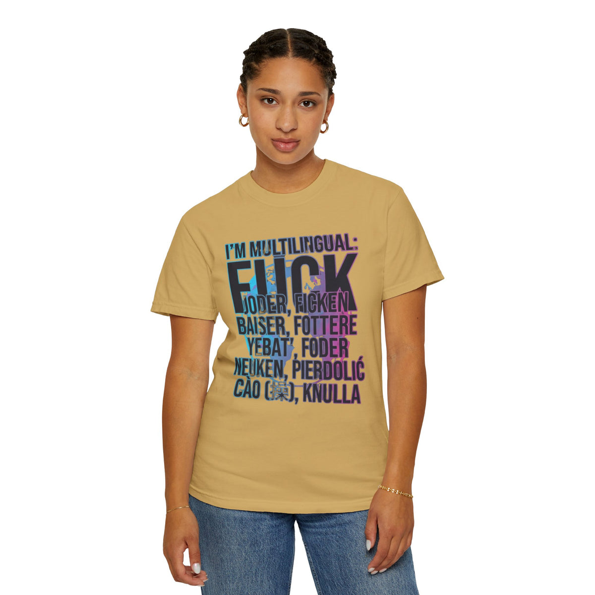 Color: Mustard | I'm Multilingual Unisex Garment-Dyed Tee