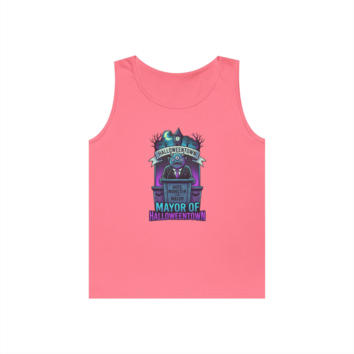 Color: Safety Pink | Mayor Of Halloweentown Tank Top