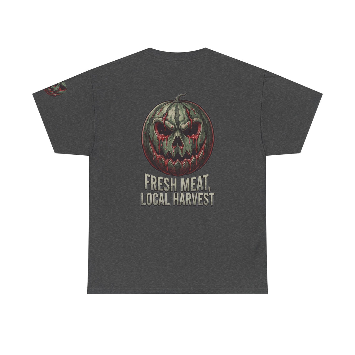 Color: Dark Heather | Fresh Meat, Local Harvest Premium Graphic Tee