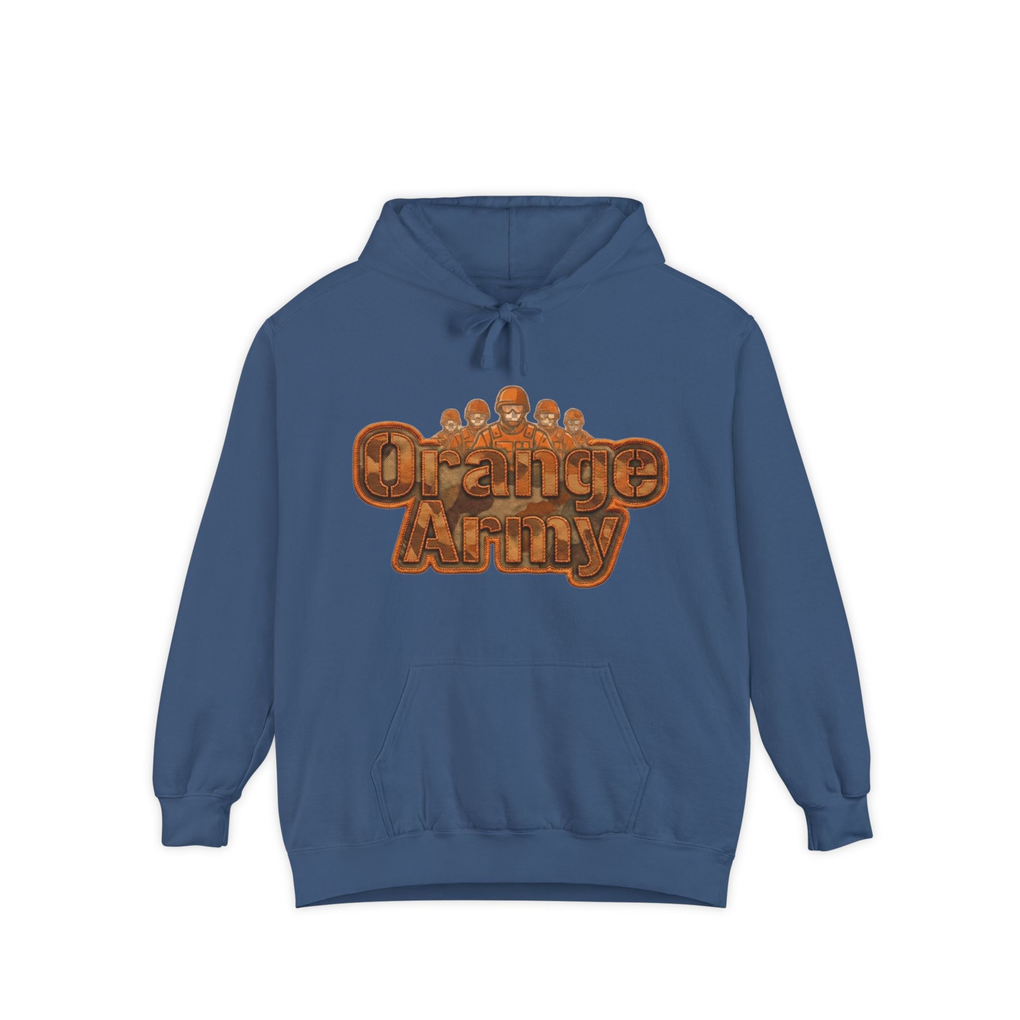 Orange Army: My Squad, My Colors | Garment-Dyed Hoodie — AttitudeShirts