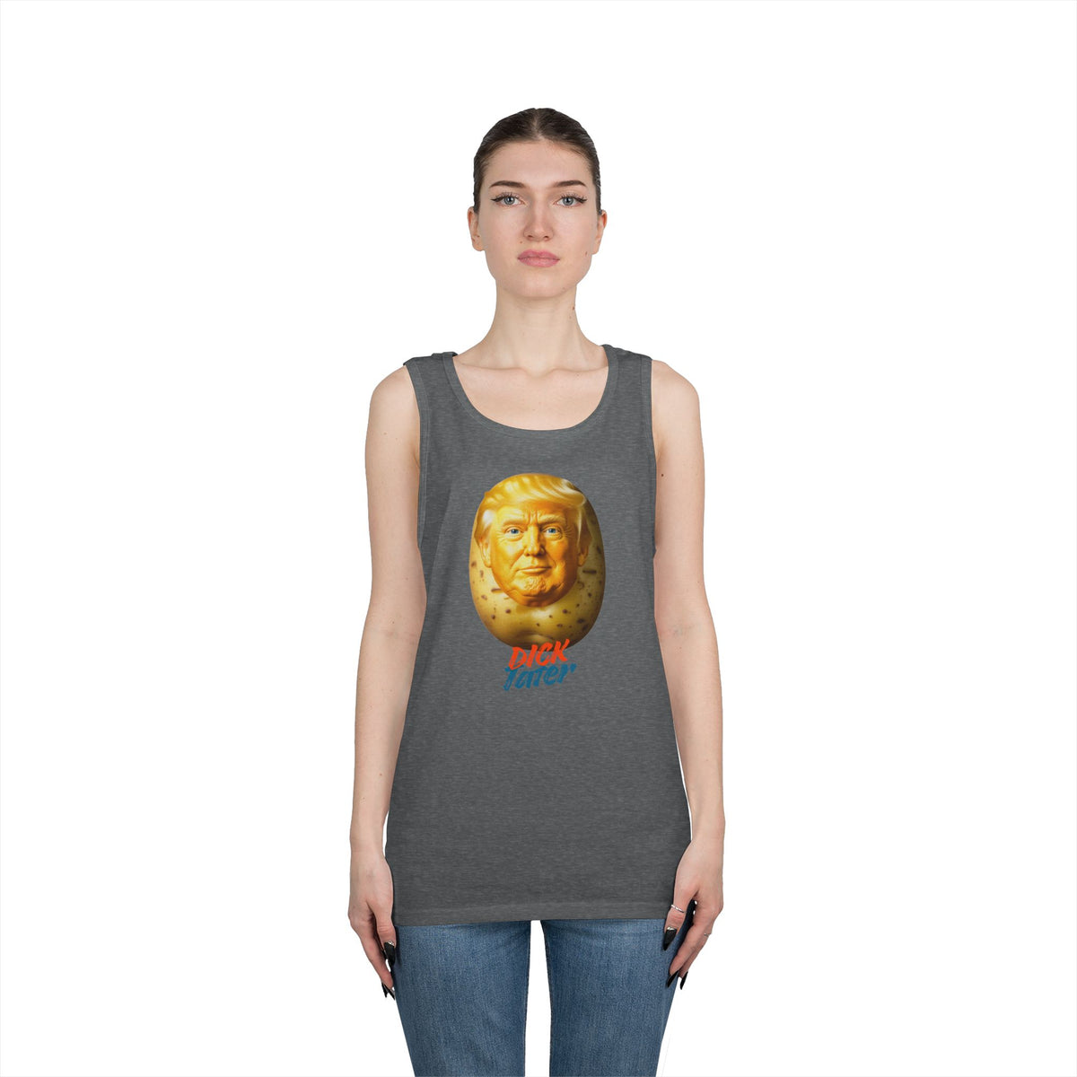 Color: Graphite Heather | Dick Tater Tank Top