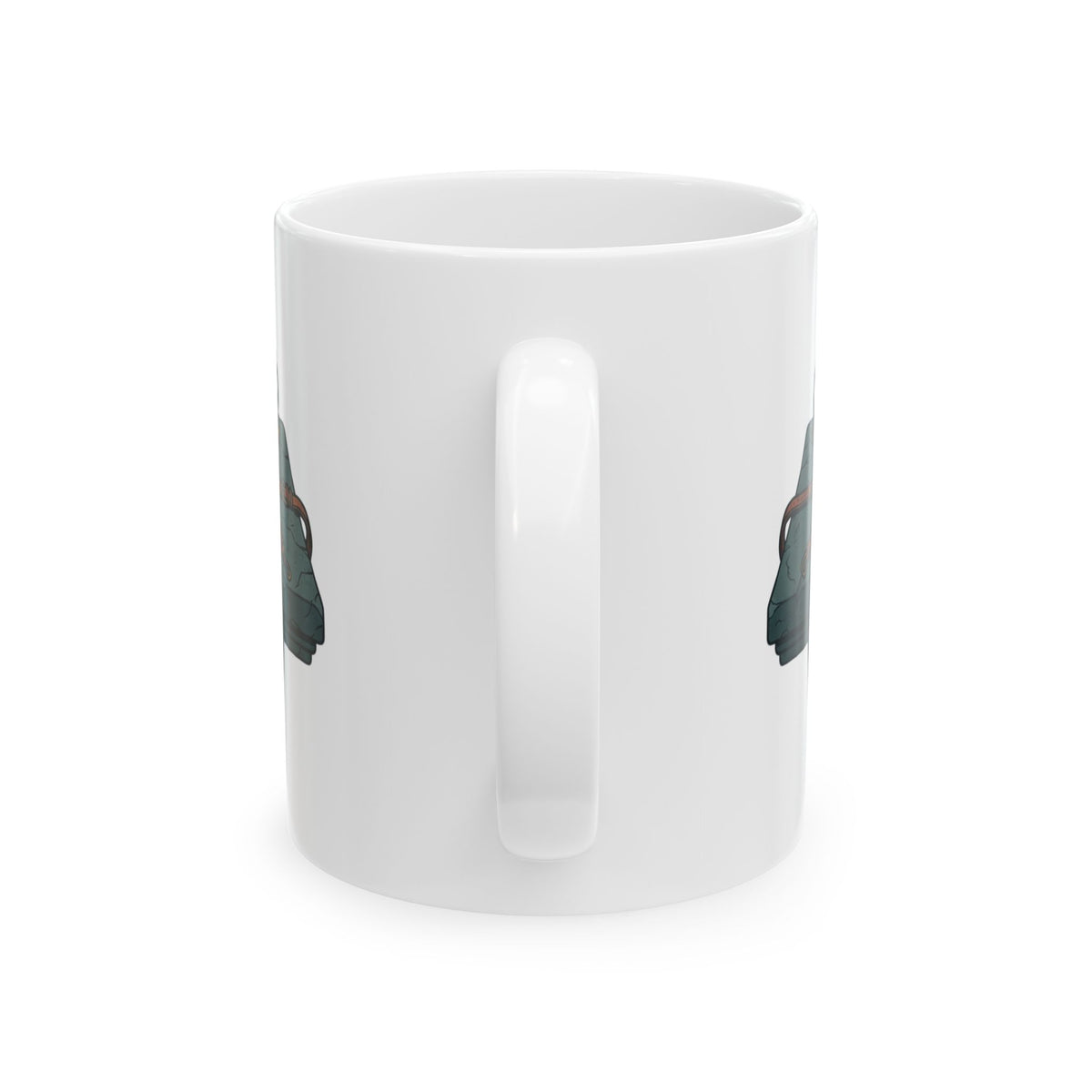 "Good Book Series Bound & Blindfolded" White Ceramic Mug — Graphic
