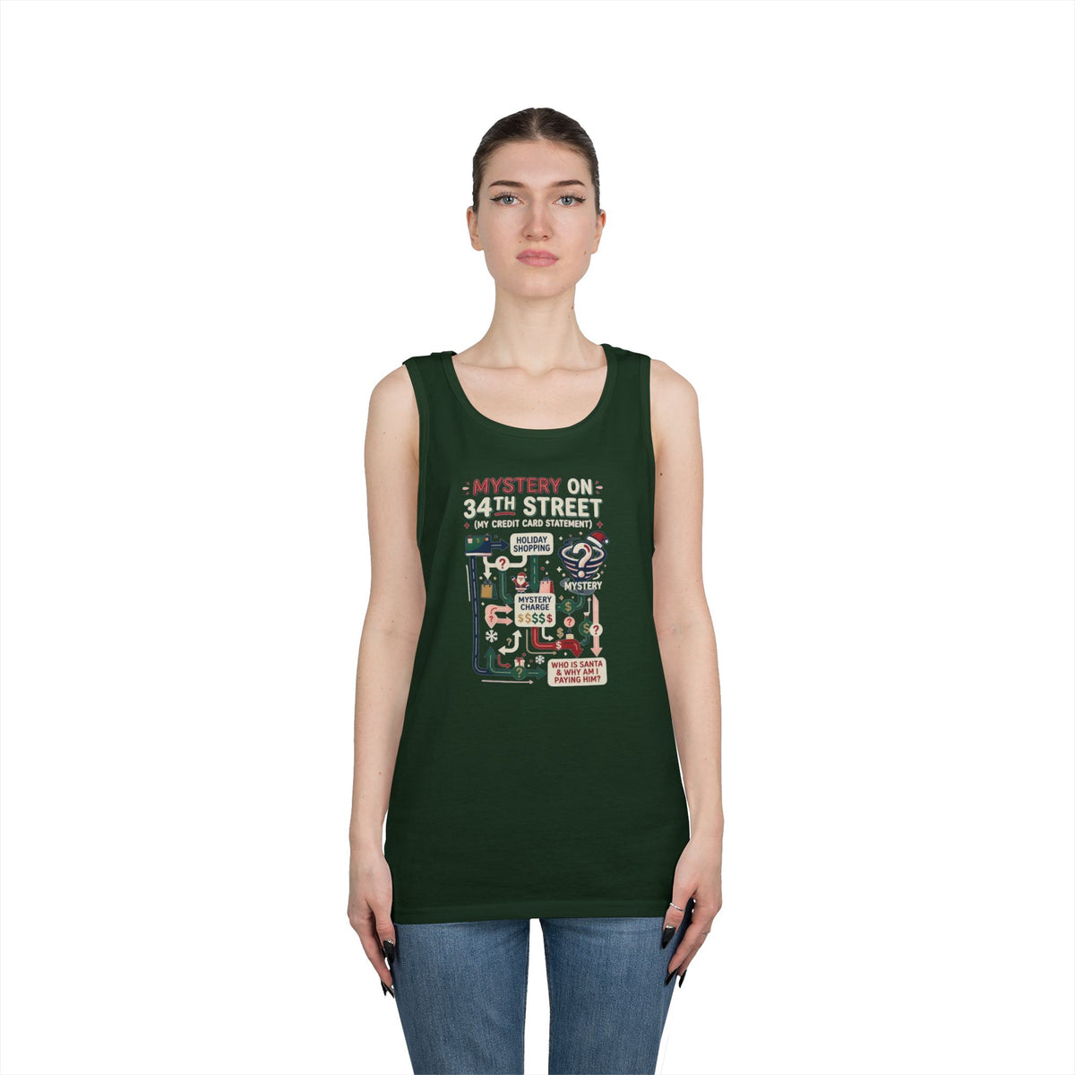 Color: Forest Green | Mystery On 34th Street Tank Top