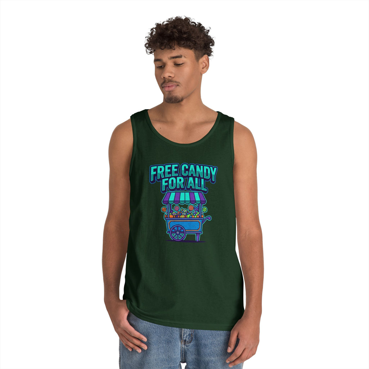 Color: Forest Green | Free Candy For All Tank Top
