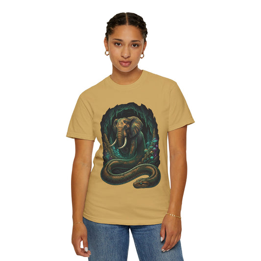 Color: Mustard | Grootslang (South African Mythology) Unisex Garment-Dyed Tee