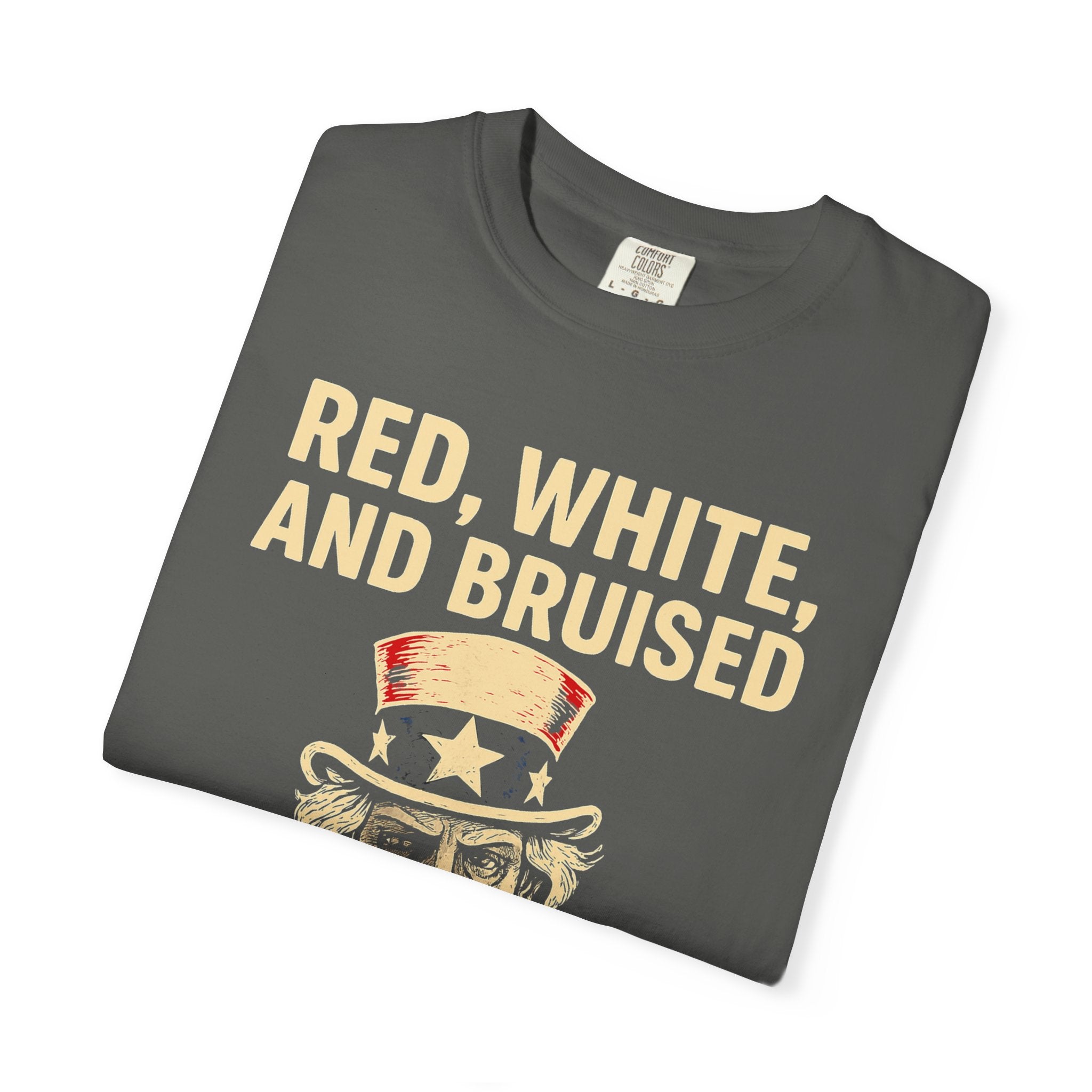 "RED, WHITE, AND BRUISED" Unisex Garment-Dyed T-shirt