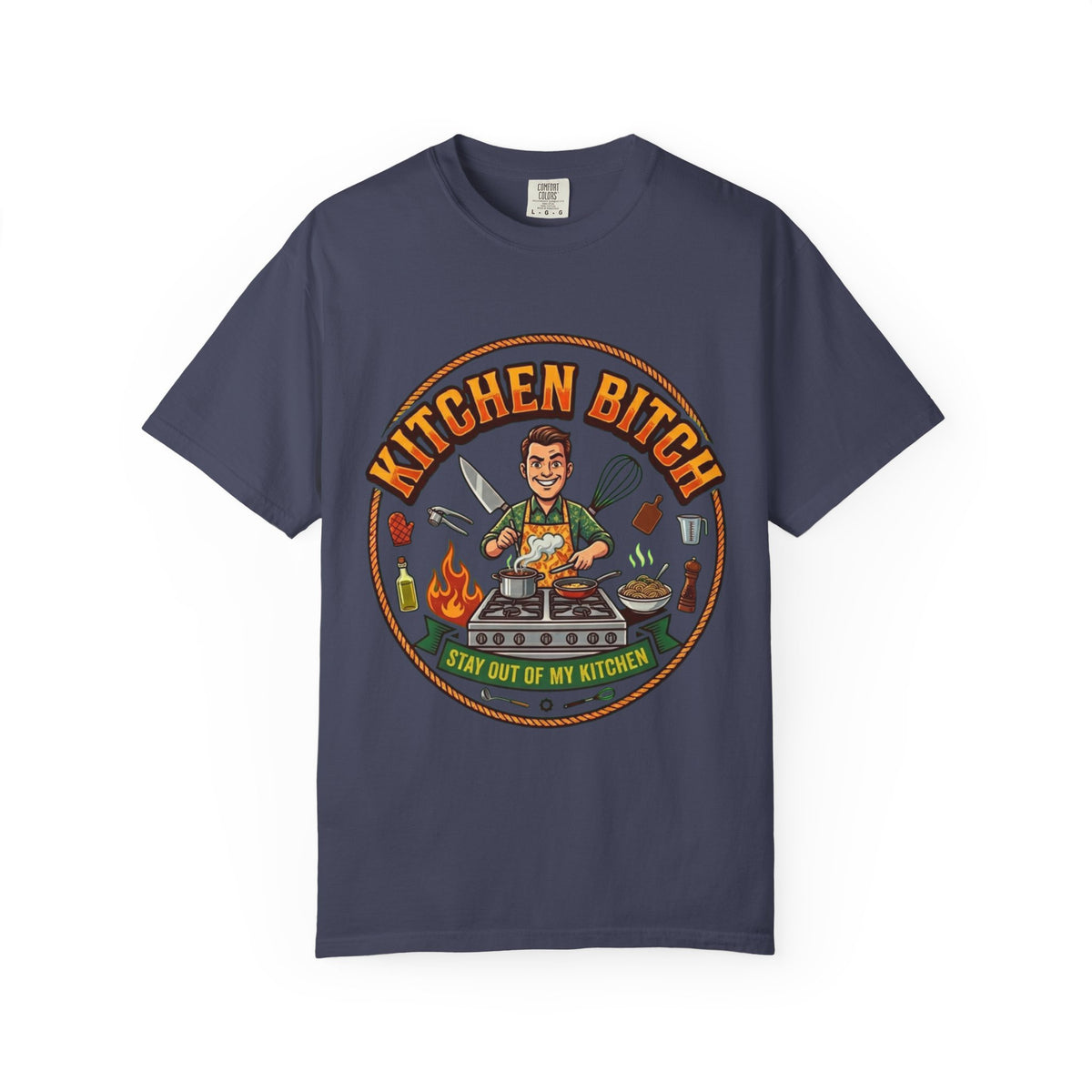 Color: Denim | Kitchen Bitch Unisex Garment-Dyed Tee