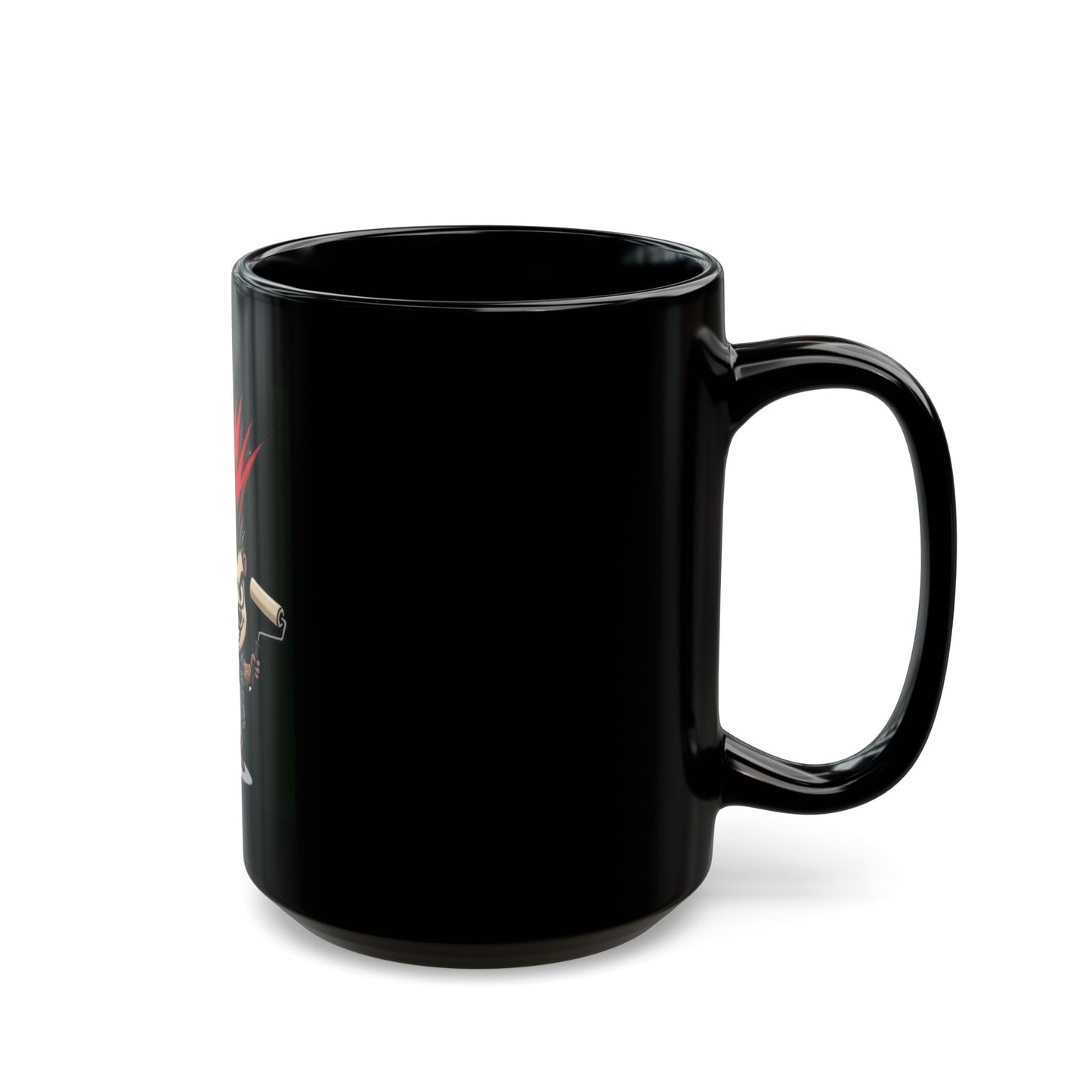 "Punkupine" Black Ceramic Mug