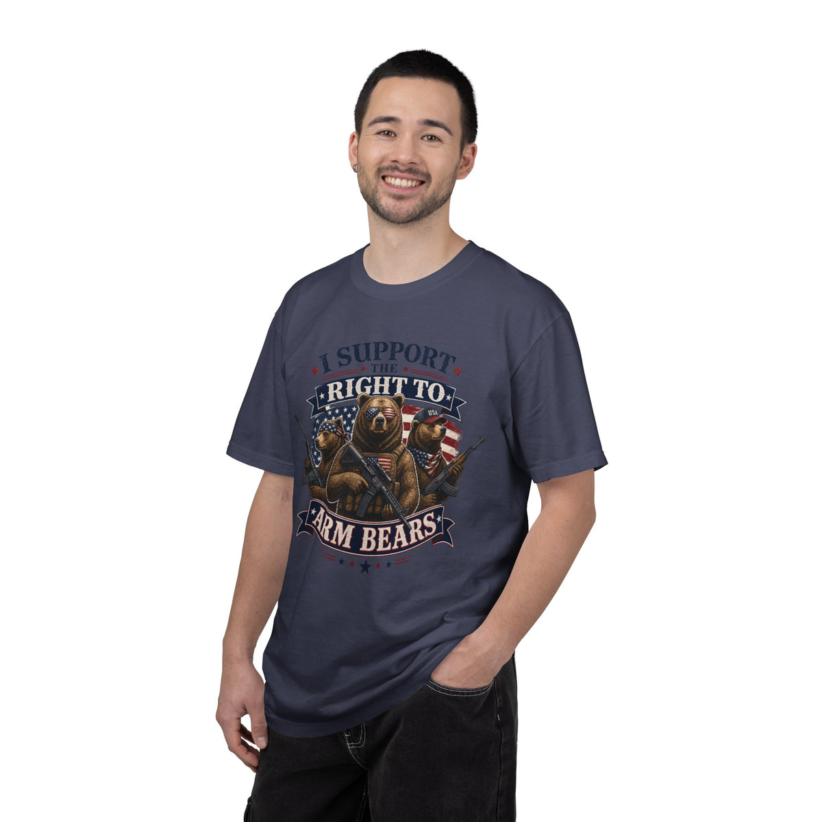 Color: Denim | Armed Bears Unisex Garment-Dyed Tee