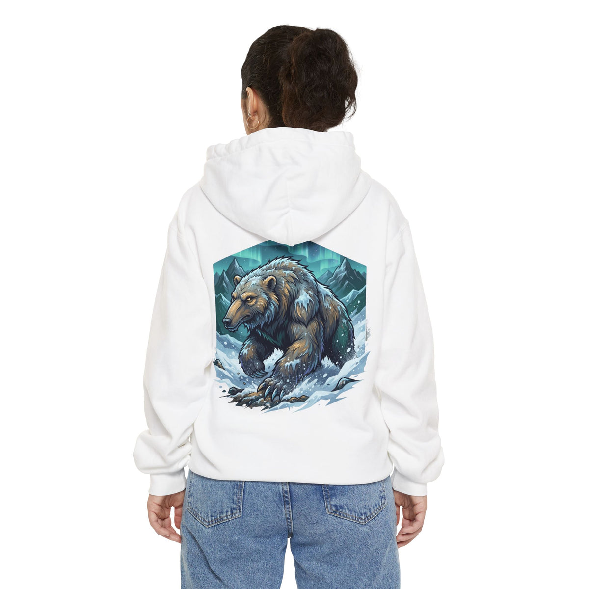 Color: White | Alioat (Siberian Folklore) Garment-Dyed Hoodie