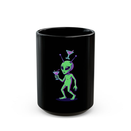 "Drunk Alien" Black Ceramic Mug