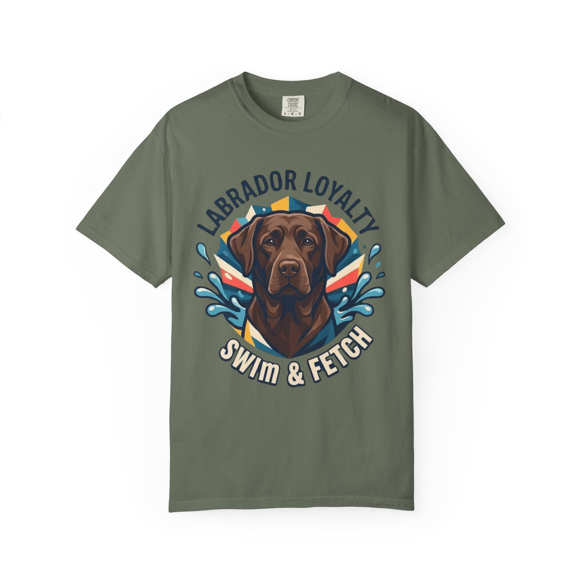 Color: Moss | Labrador Loyalty Swim Fetch Unisex Garment-Dyed Tee