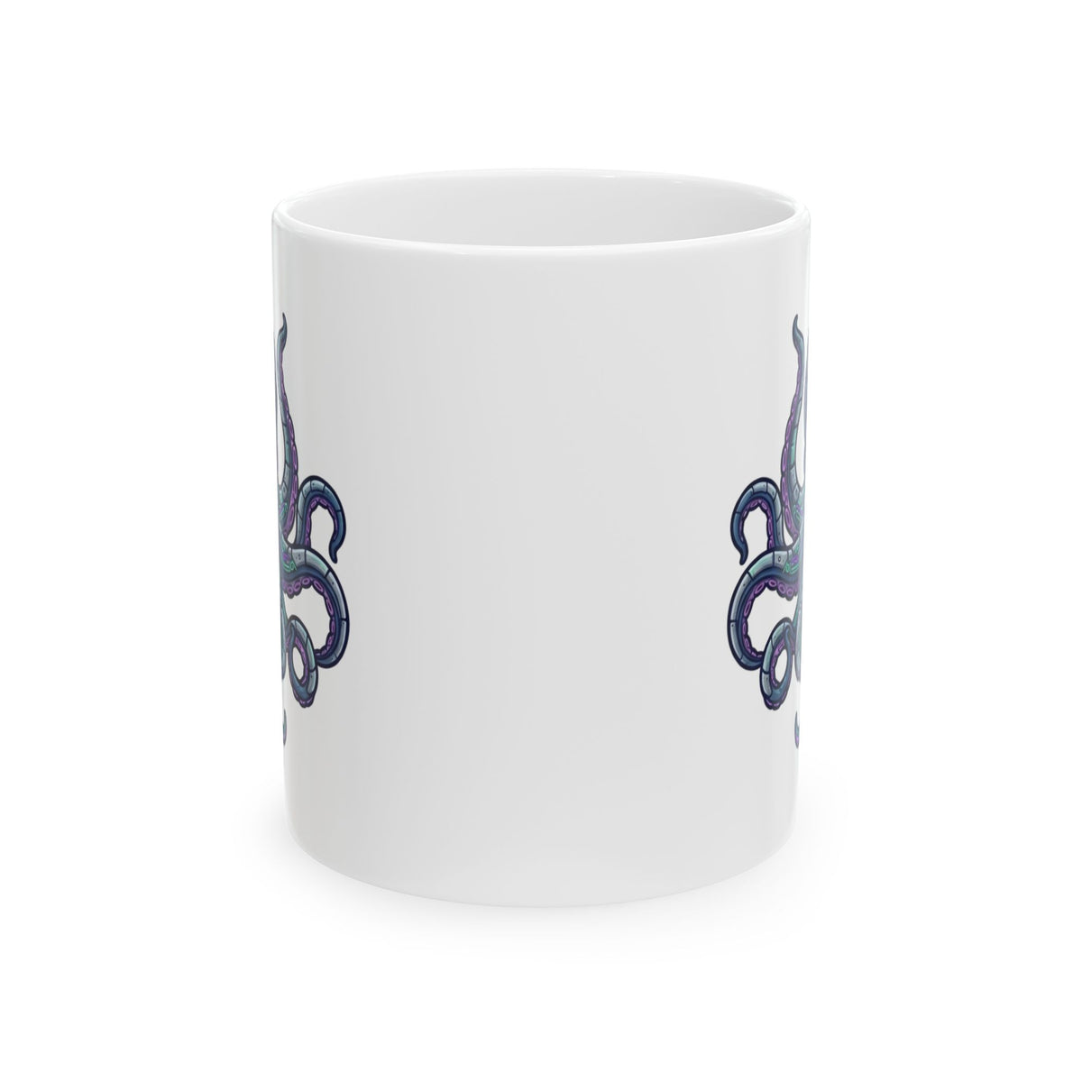 "Cyber Octopus" White Ceramic Mug