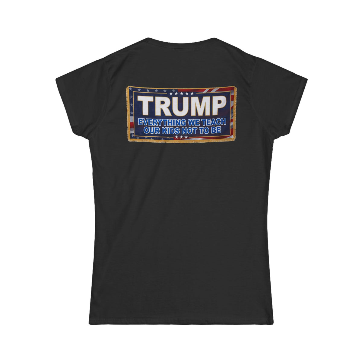 Color: Black | Trump Teach Our Kids Women's Tee