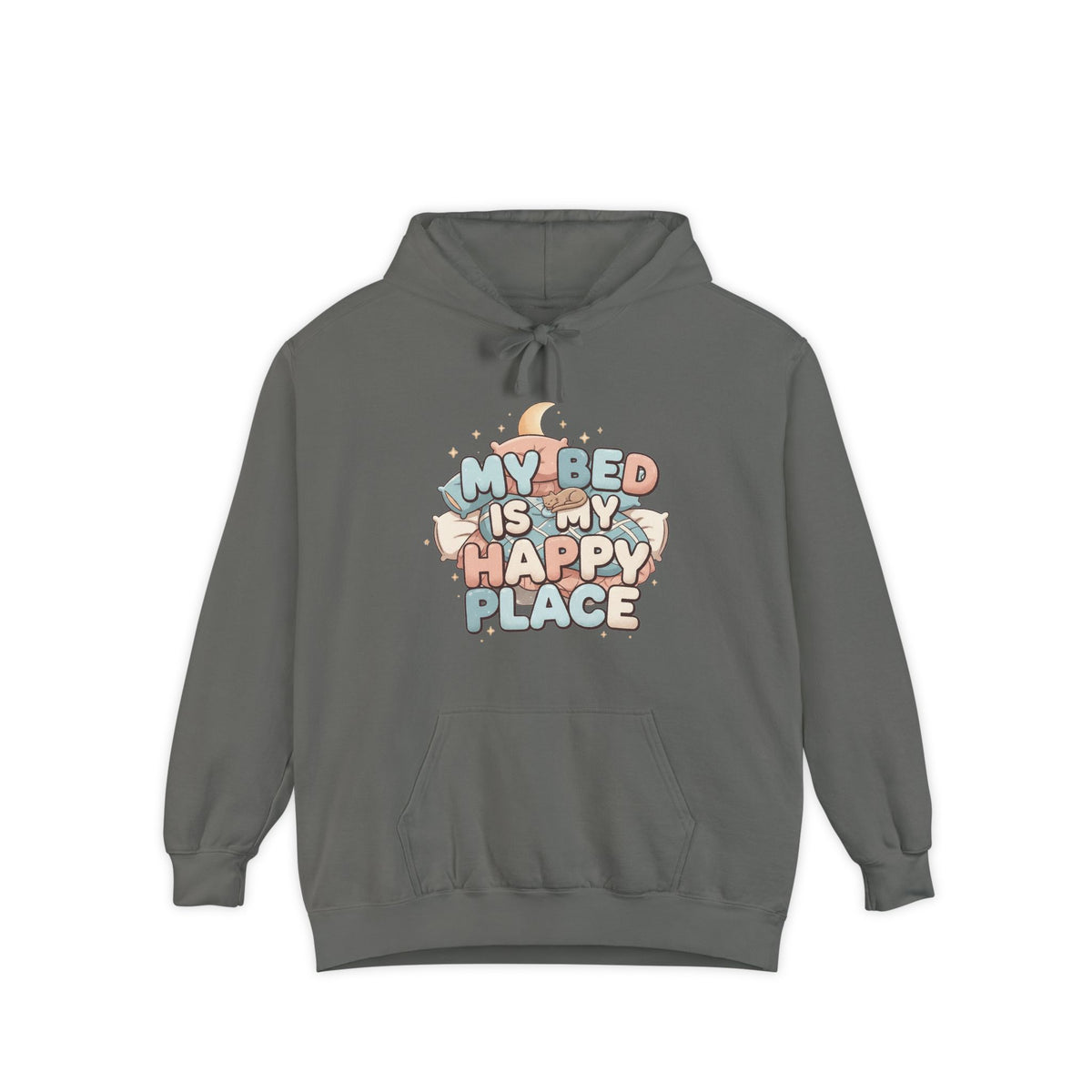Color: Grey | Bed > People: A Love Story | Garment-Dyed Hoodie — AttitudeShirts